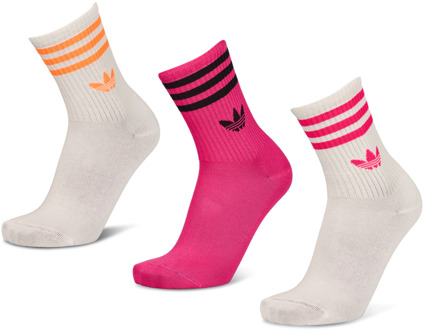 adidas Mid Cut Crew 3 Pack Sokken Unisex - Wit - Maat 37-39 White