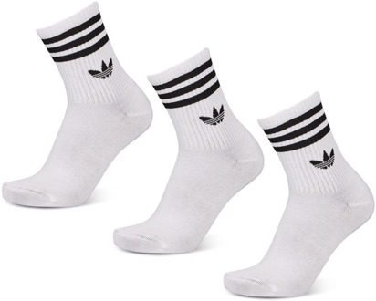 adidas Mid Cut Crew 3 Pack Sokken Unisex - Wit - Maat 37-39 White