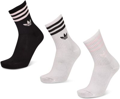 adidas Mid Cut Crew 3 Pack Sokken Unisex - Wit - Maat 37-39 White