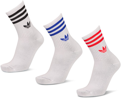 adidas Mid Cut Crew 3 Pack Sokken Unisex - Wit - Maat 37-39 White