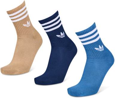 adidas Mid Cut Crew 3 Pack Sokken Unisex - Wit - Maat 37-39 White