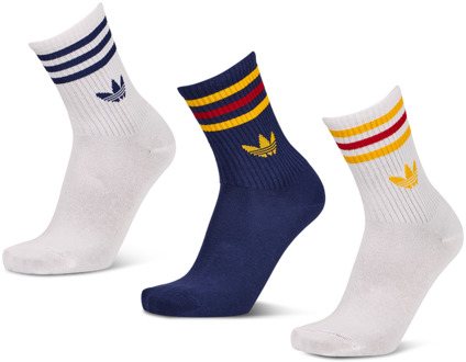 adidas Mid Cut Crew 3 Pack Sokken Unisex - Wit - Maat 40-42 White