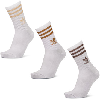 adidas Mid Cut Crew 3 Pack Sokken Unisex - Wit - Maat 40-42 White