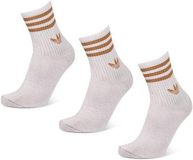 adidas Mid Cut Crew 3 Pack Sokken Unisex - Wit - Maat 40-42 White
