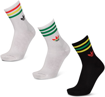 adidas Mid Cut Crew 3 Pack Sokken Unisex - Wit - Maat 40-42 White