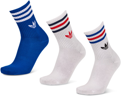 adidas Mid Cut Crew 3 Pack Sokken Unisex - Wit - Maat 43-45 White