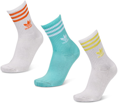 adidas Mid Cut Crew 3 Pack Sokken Unisex - Wit - Maat 43-45 White