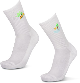 adidas Midcut Crew 2 Pack Sokken Unisex - Wit - Maat 34-36 - Katoen White