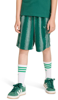 adidas Minecraft Oversized Knee Length Shorts Korte Broeken Kinder - Groen - Maat 171 - 176 CM - Poly Mesh Green
