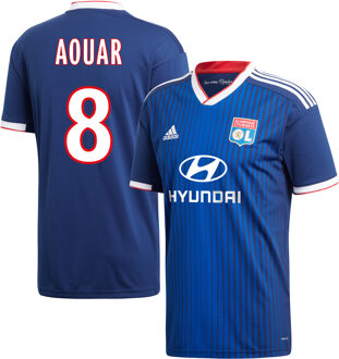 adidas Olympique Lyon Shirt Uit 2019-2020 + Aouar 8 (Fan Style)