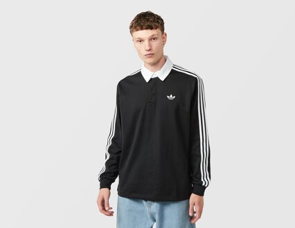 adidas Originals 3-Stripes Rugby Long Sleeve Polo, zwart