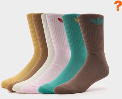 adidas Originals 6-Pack Trefoil Crew Socks - size? exclusive, meerkleurig - L