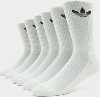 adidas Originals 6-Pack Trefoil Cushion Crew Socks, White - L