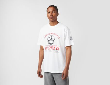 adidas Originals 90s Football Graphic T-Shirt, wit - S
