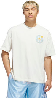 adidas Originals Basketball Crest T-shirt T-shirts Heren - Wit - Maat XXL - Katoen Jersey White