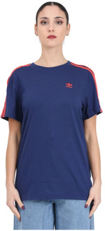 adidas Originals Dames Blauw en Rood Adibreak T-shirt Adidas Originals , Blue , Dames - L,M,S