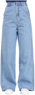 adidas Originals Denim Jeans Blauw 3 Strepen Adidas Originals , Blue , Dames - W30,W27,W28