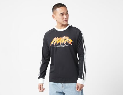 adidas Originals Flames Long Sleeve T-Shirt, Black - XL