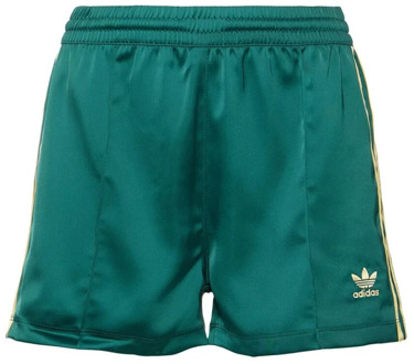 adidas Originals Groene Satijnen Shorts Damesmode Adidas Originals , Green , Dames - L,M,S,Xs