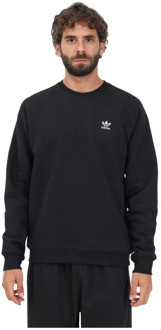 adidas Originals Heren Trefoil Essentials Crewneck Sweatshirt Adidas Originals , Black , Heren - 2Xl,Xl,L,M,S,Xs