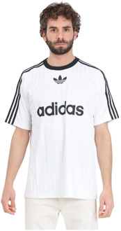 adidas Originals Iconische Trifoglio Wit T-shirt Adidas Originals , White , Heren - Xl,L,M
