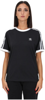adidas Originals Klassieke 3-Stripes Dames T-shirt Zwart Adidas Originals , Black , Dames - 2XS