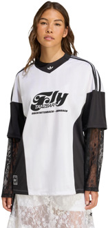 adidas Originals Lace Shirt Truien/Replica's Dames - Wit - Maat 38 - Poly Mesh White