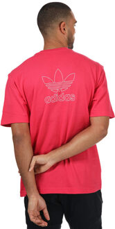 adidas Originals Men's adidas Originals Back + Front Print Trefoil Boxy T-Shirt in Pink white Roze en wit