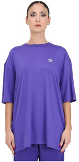 adidas Originals Paarse Trefoil Logo Print Dames T-shirt Adidas Originals , Purple , Dames - L,M