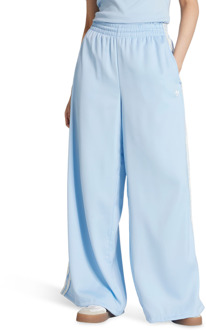 adidas Originals Satin Wide Leg Track Bottoms Broeken Dames - Blauw - Maat 36 - Poly Mesh Blue