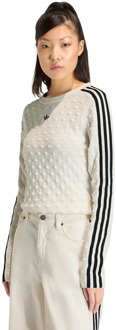 adidas Originals Slim Spike Knit Sweatshirt T-shirts Dames - Wit - Maat 36 - Poly Mesh White