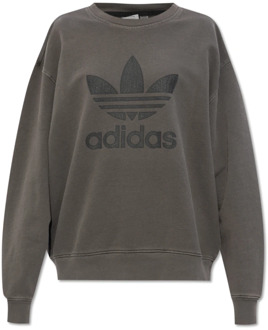 adidas Originals Sweatshirt met logo Adidas Originals , Gray , Dames - L,S,Xs