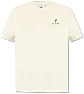 adidas Originals T-shirt met logo Adidas Originals , Beige , Heren - 2Xl,Xl,L,M,S