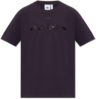 adidas Originals T-shirt met logo Adidas Originals , Purple , Heren - 2Xl,Xl,M,S
