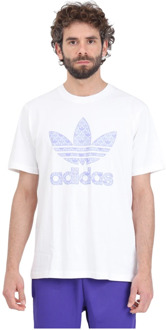 adidas Originals Wit Monogram T-shirt Regular Fit Adidas Originals , White , Heren - L,M,S,Xs