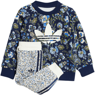 adidas Originals X Liberty London Crew Set Kids Trainingspakken Baby - Blauw - Maat 75 - 80 CM - Poly Mesh Blue