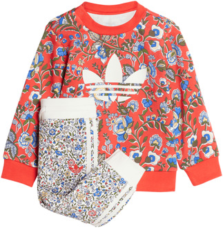 adidas Originals X Liberty London Crew Set Kids Trainingspakken Baby - Rood - Maat 69 - 74 CM - Poly Mesh Red