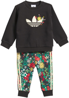 adidas Originals X Liberty London Crew Set Trainingspakken Baby - Zwart - Maat 57 - 62 CM - Katoen Jersey Black