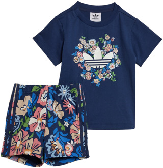 adidas Originals X Liberty London Shorts And Tee Trainingspakken Baby - Blauw - Maat 63 - 68 CM - Katoen Jersey Blue