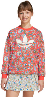 adidas Originals X Liberty London Sweatshirts Kinder - Rood - Maat 147 - 152 CM - Katoen Jersey Red
