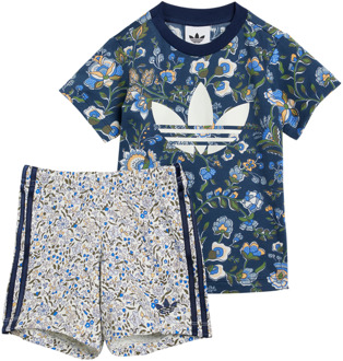 adidas Originals X Liberty London Trainingspakken Baby - Blauw - Maat 63 - 68 CM - Katoen Jersey Blue