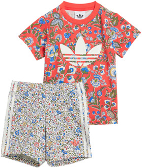 adidas Originals X Liberty London Trainingspakken Baby - Rood - Maat 63 - 68 CM - Katoen Jersey Red