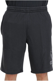 adidas Originals Zwarte Outline Trefoil Shorts Adidas Originals , Black , Heren - Xl,L,S,Xs