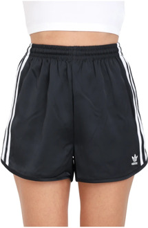 adidas Originals Zwarte Satijnen Sprint Shorts Vrouwen Adidas Originals , Black , Dames - Xl,L,M,S,Xs