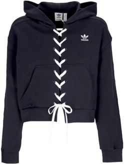 adidas Originele Laced Hoodie - Korte lichtgewicht sweatshirt voor dames Adidas , Black , Dames - 2Xl,Xl,L