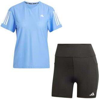 adidas OTR Tee Korte legging Set Dames blauw
