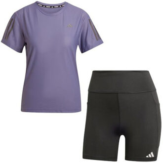 adidas OTR Tee Korte legging Set Dames paars