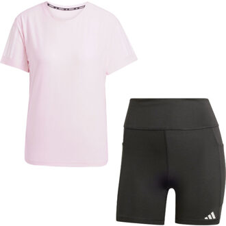adidas OTR Tee korte legging Set Dames roze