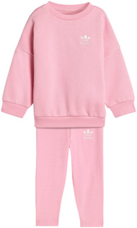 adidas Oversized Crew Leggings Set Trainingspakken Baby - Roze - Maat 81 - 86 CM - Katoen Jersey Pink