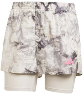 adidas Own The Run 2in1 Hardloopshorts Dames-Grijs,Zwart - L